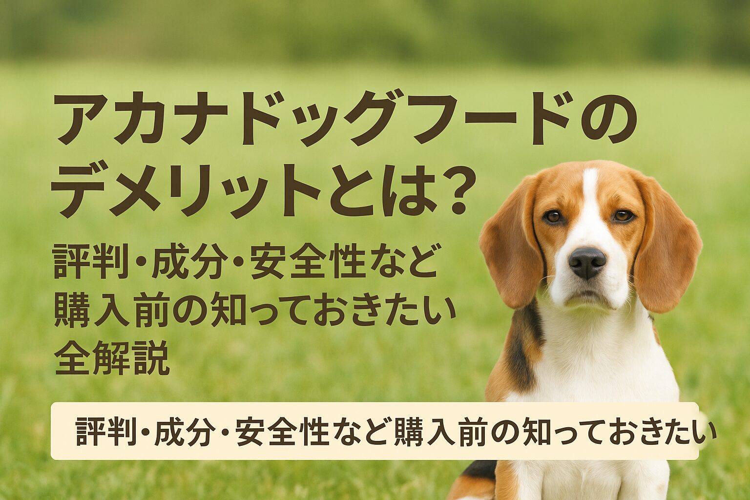 アカナドッグフードのデメリットとは