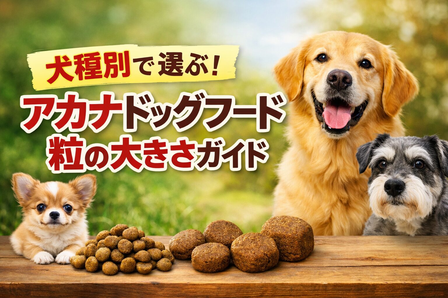 犬種別で選ぶ！アカナドッグフード粒の大きさガイド