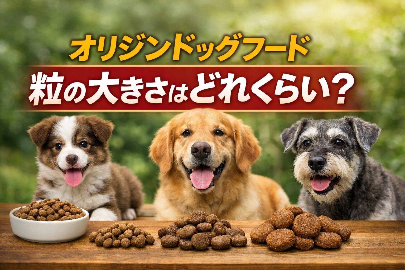 オリジンドッグフード粒の大きさを徹底比較