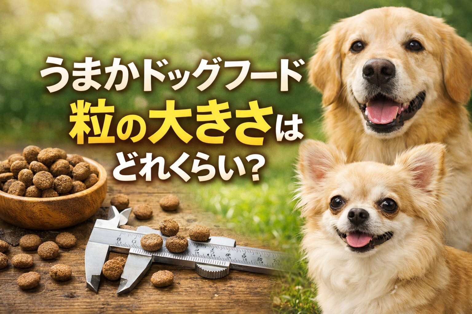 うまかドッグフード粒の大きさはどれくらい？