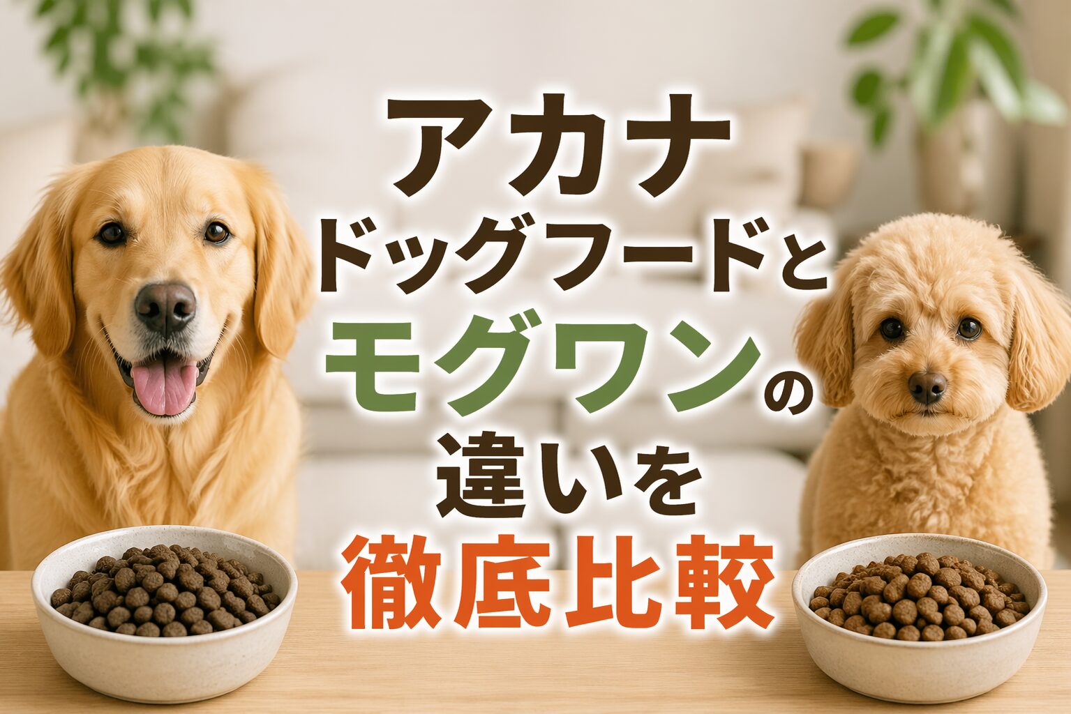 アカナドッグフードとモグワンの違いを徹底比較