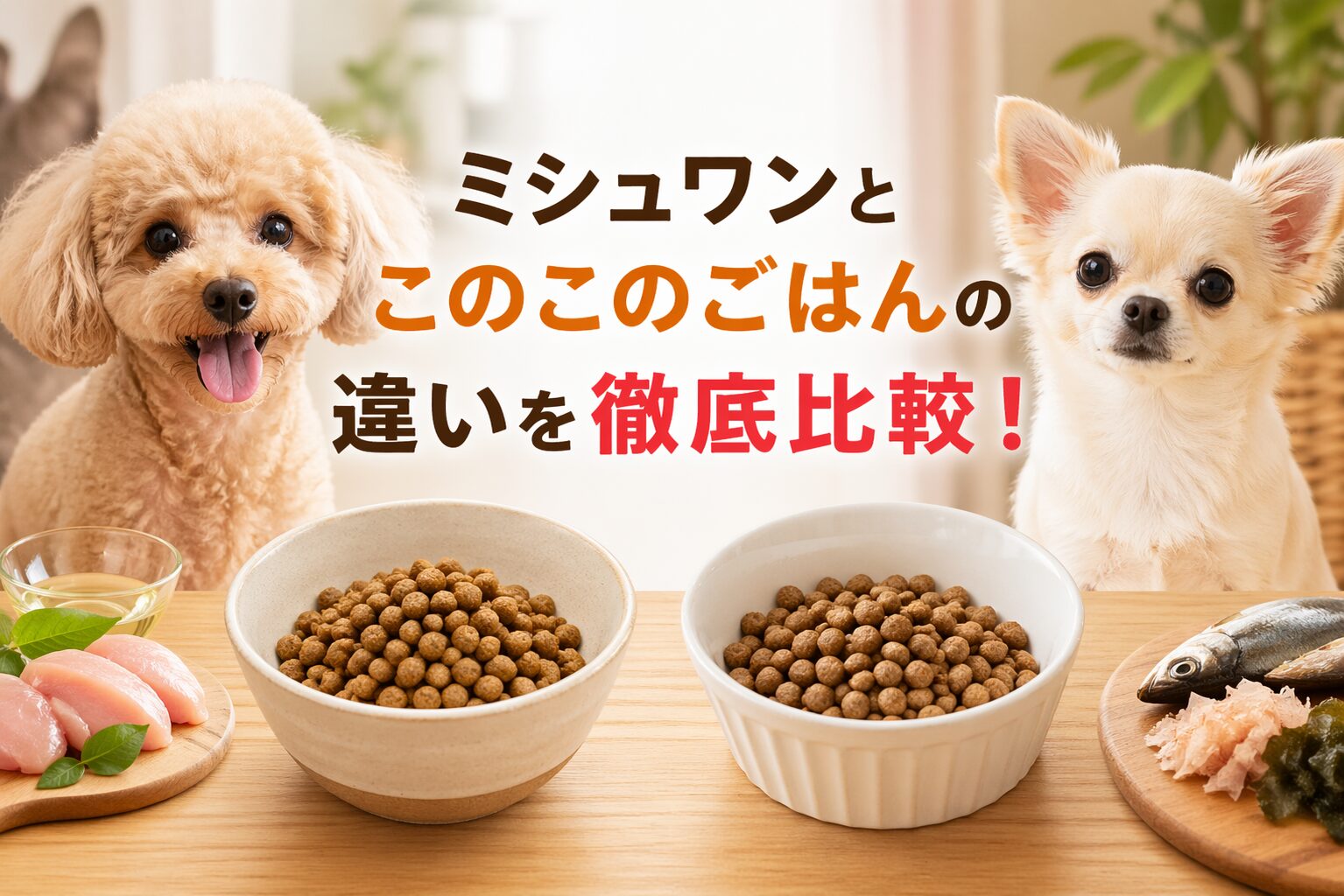 ミシュワンとこのこのごはんの違いを徹底比較