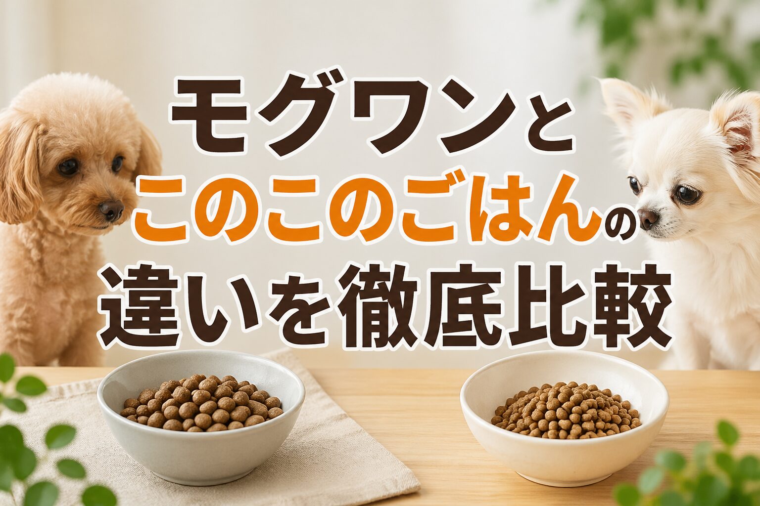 モグワンとこのこのごはんの違いを徹底比較